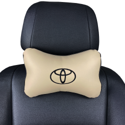 Подушка под шею бежевая с вышивкой 